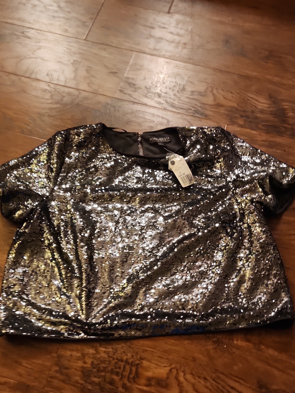 Forever 21 Silver Sequin Tee